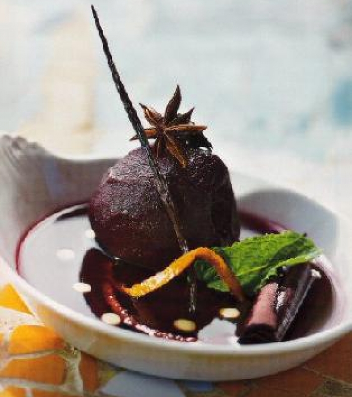 Pêches au vin