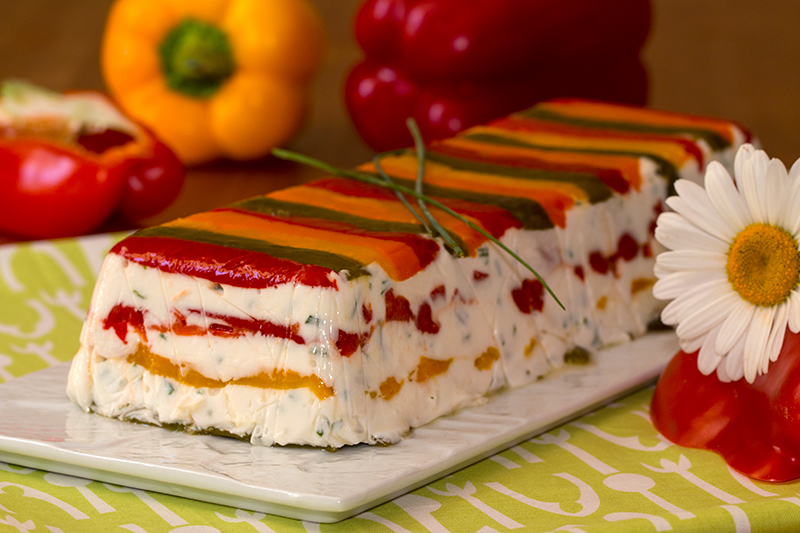 Terrine de fromage frais aux deux poivrons