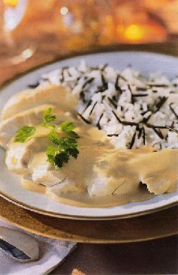 Poularde à la crème de foie gras