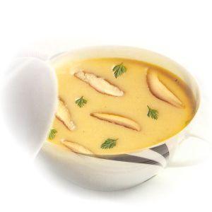 Velouté de cèpes et lard craquant