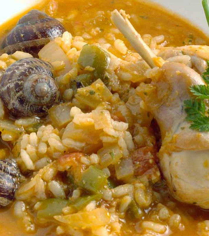 Riz au lapin, escargots et vinaigre de Xérès