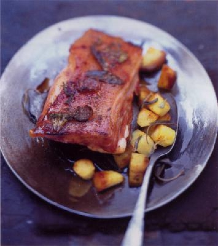Lard et panais rôtis à la sauge