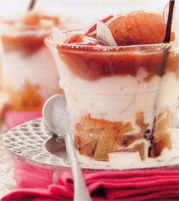 Trio pommes, marron glacé et lait de coco en gelée