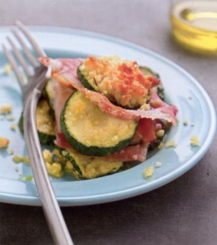 Crumble de courgette et serrano au parmesan