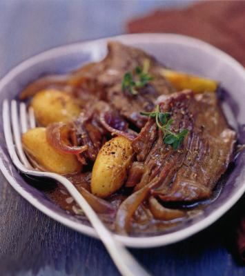 Onglet braisé à la bière