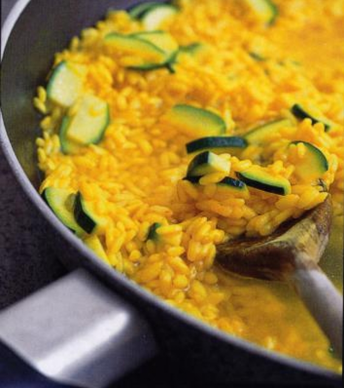 Risotto safrané aux courgettes