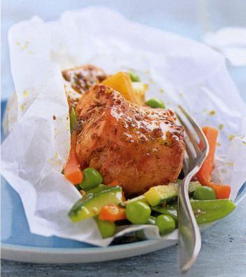 Papillote de lapin à la coriandre et au citron