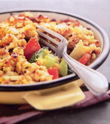 Crumble de légumes à l'indienne