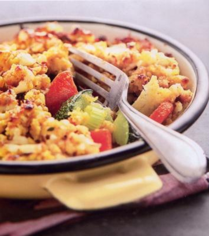 Crumble de légumes à l'indienne