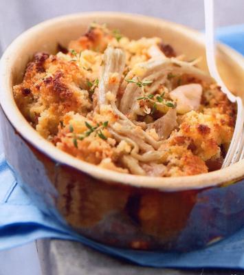 Crumble de poulet à l'oignon et au thym