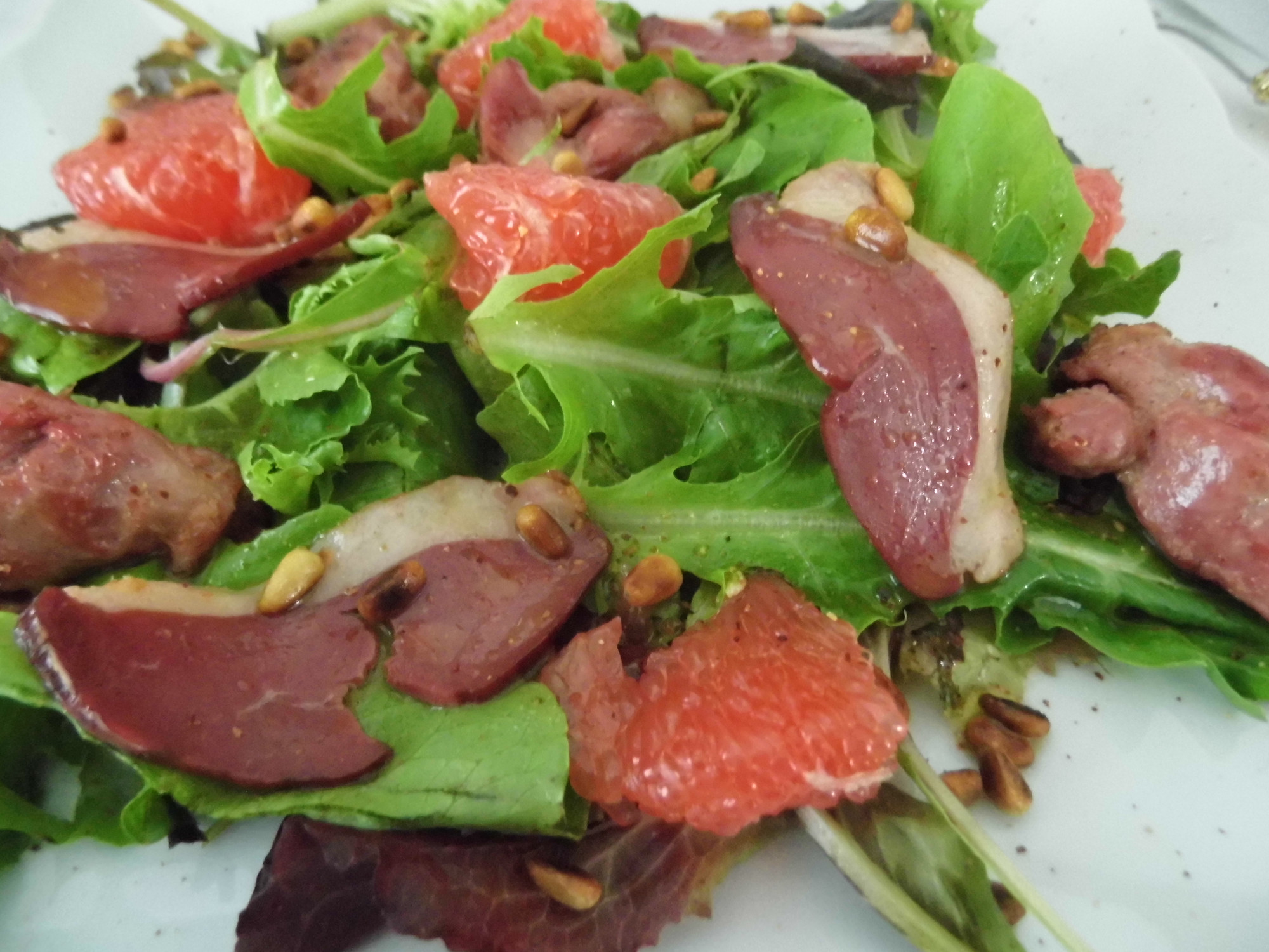 Salade de gésiers au pamplemousse
