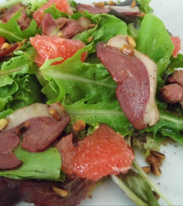 Salade de gésiers au pamplemousse