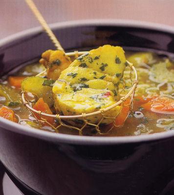 Fondue de lotte au curcuma et à la coriandre
