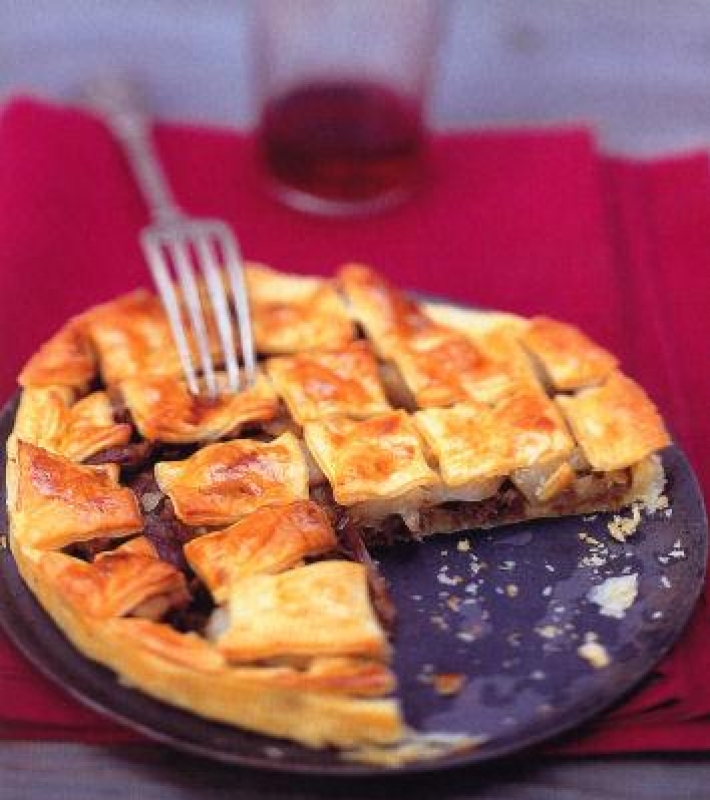 Tourte de topinambours au canard confit