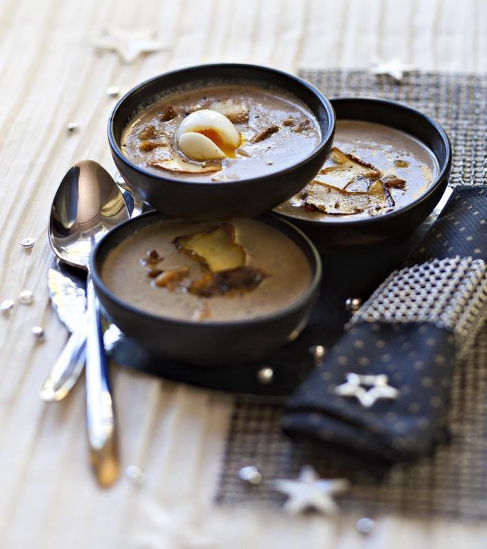 Velouté de cèpes et châtaignes