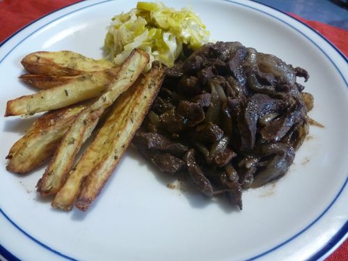 Coeur de veau aux oignons