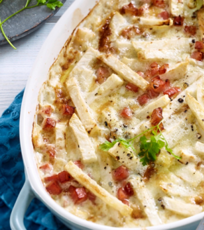 Gratin de céleri rave au Roquefort