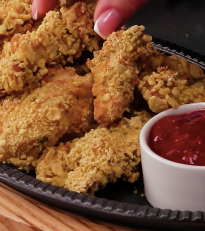 Nuggets croustillants panés aux flocons de maïs