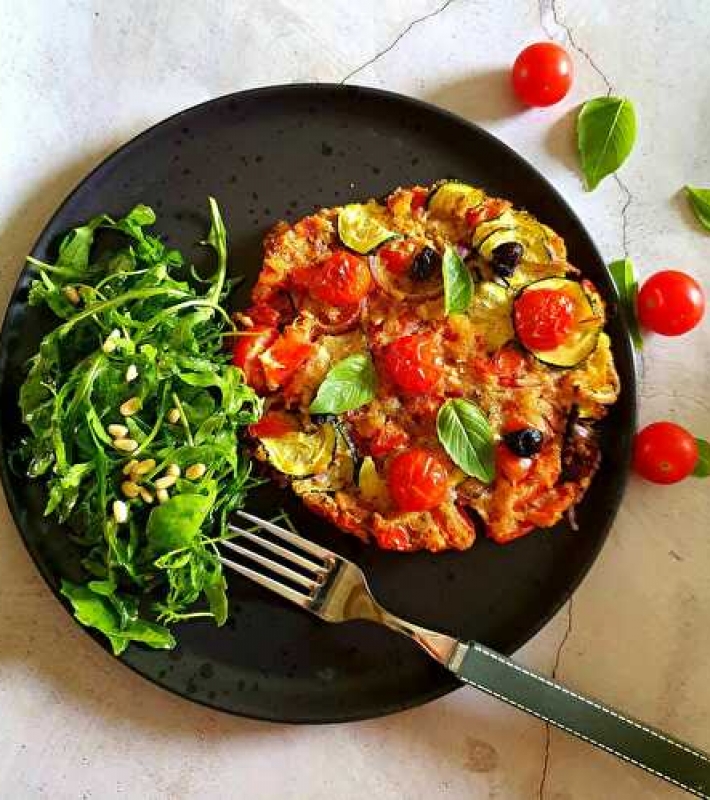 Pains de tomates, courgettes et oignons