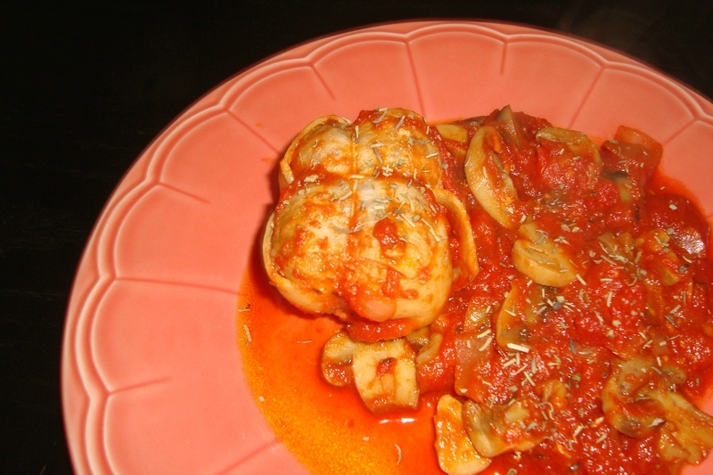 Paupiettes de porc à la basquaise