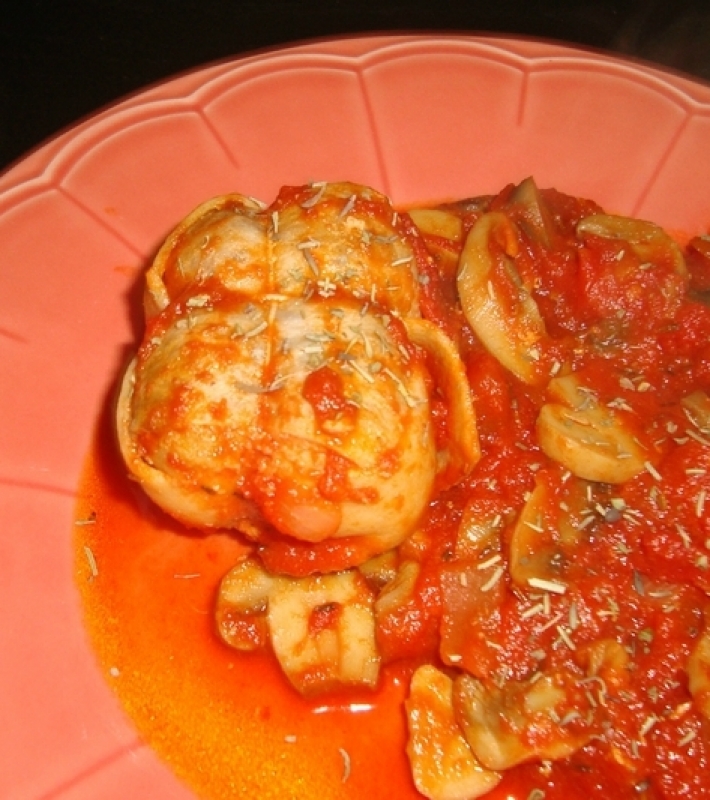 Paupiettes de porc à la basquaise