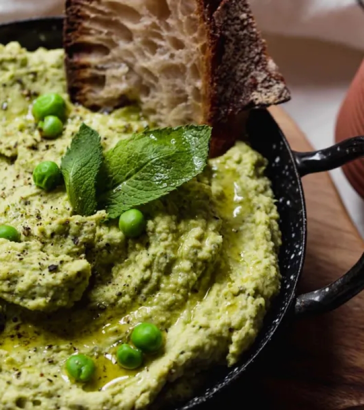 Houmous petits pois et menthe