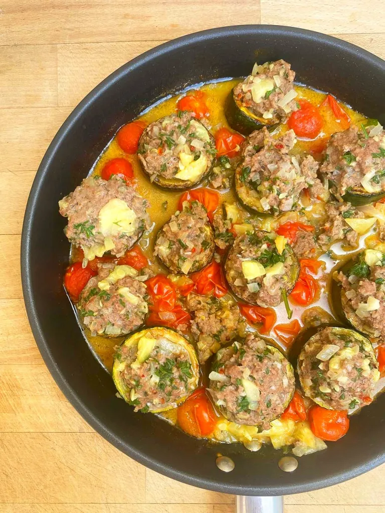 Courgettes farcies à la poêle