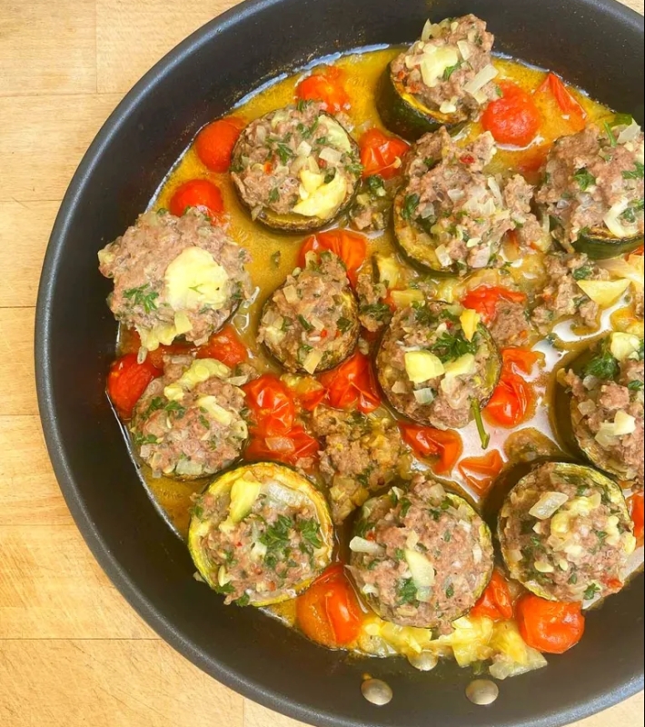 Courgettes farcies à la poêle