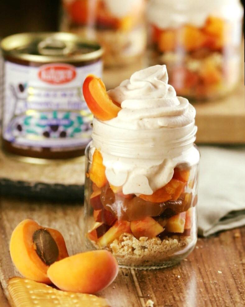 Verrines pêches et crème de marrons
