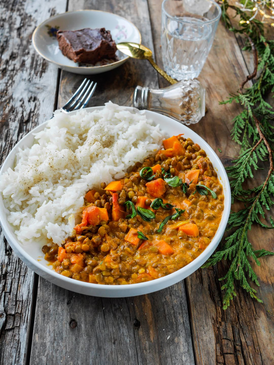 Curry de lentilles et patate douce